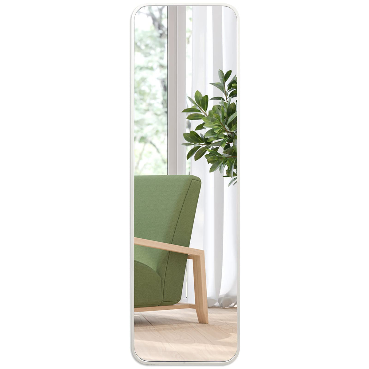 Giftgarden 47"x14" Gold Full Length Mirror Aluminum Framed, Modern Long Wall Mirror Tall Full-Body, Wall Mounted or Over The Door Hanging for Bedroom Closet Bathroom, Golden