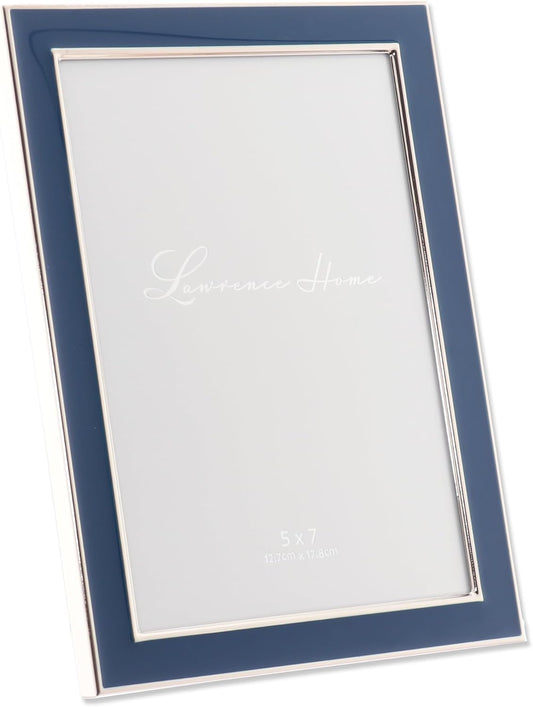 Lawrence Frames 586457 5x7 Navy Enamel Picture Frame, Blue