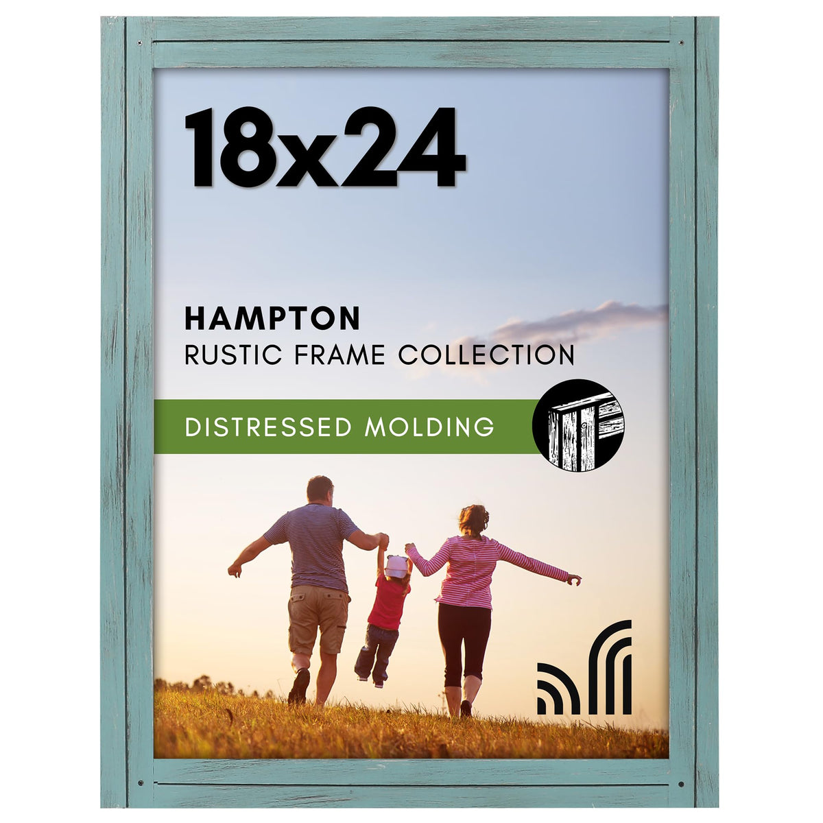 Americanflat 5x7 Picture Frame - Distressed Wood - Charcoal Black