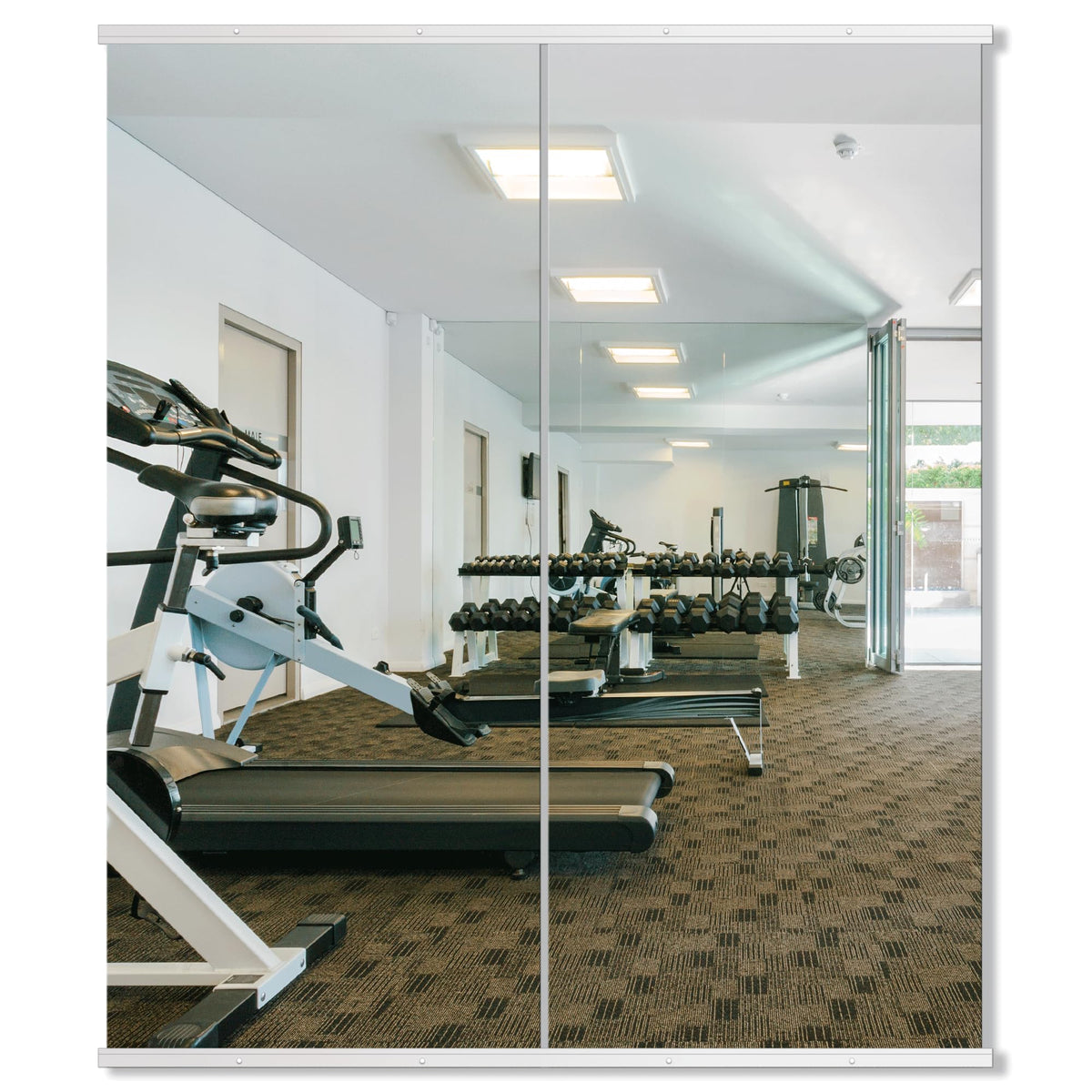 Delma Home Gym Mirrors, 12'' x 12'' Glass Mirror Tiles, 16 PCS