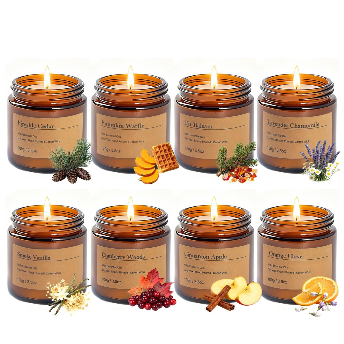 Scented Candles for Home,8 Pack Soy Wax Candle Set,Scented Candles Gift Set