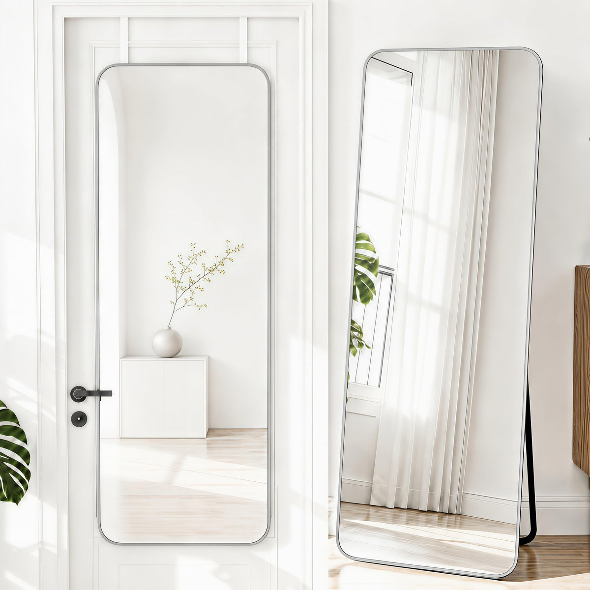 NARCISSUS 57x20 Full Length Mirror Over The Door or Freestanding/Wall Gold