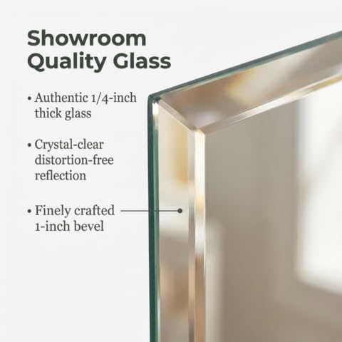 Better Bevel 16" x 60" Frameless Full-Length Rectangle Mirror | 1" Beveled Edge | Wall Mirror