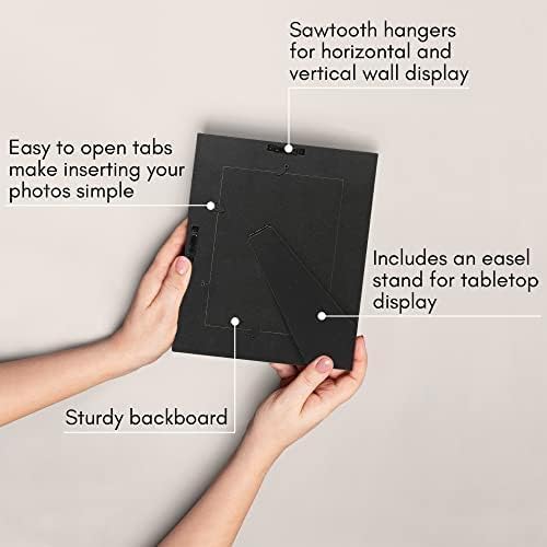 Americanflat 5x7 Picture Frame - Distressed Wood - Charcoal Black