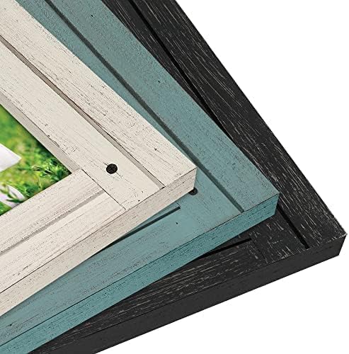 Americanflat 5x7 Picture Frame - Distressed Wood - Charcoal Black