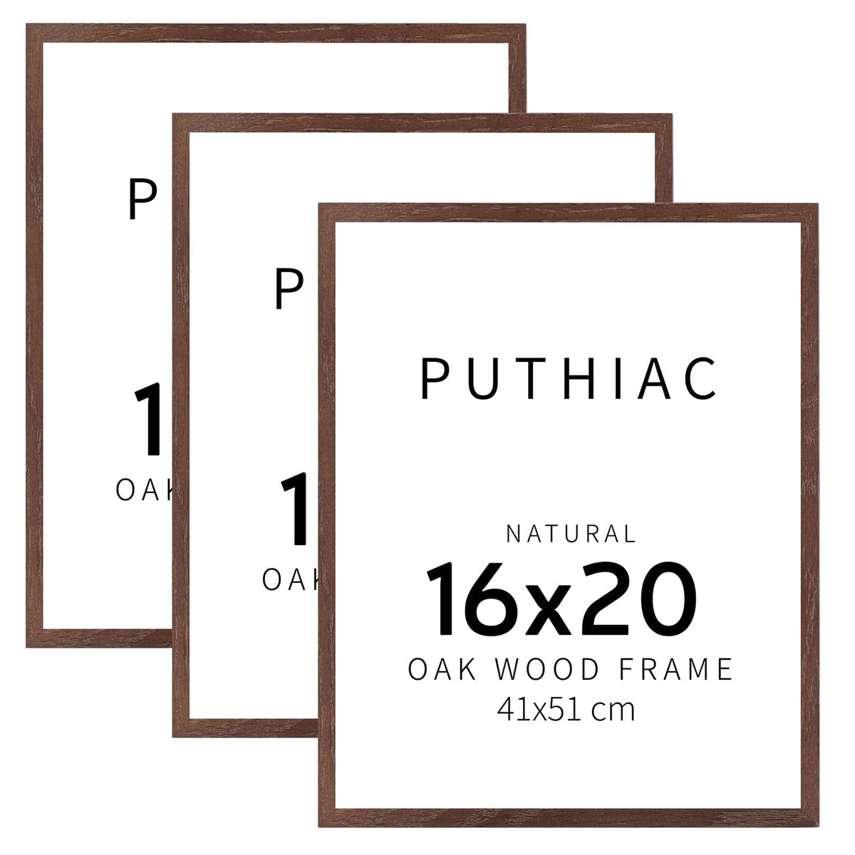 puthiac 11x14 Solid Oak Wood Picture Frame, Natural Oak, 1 Pack