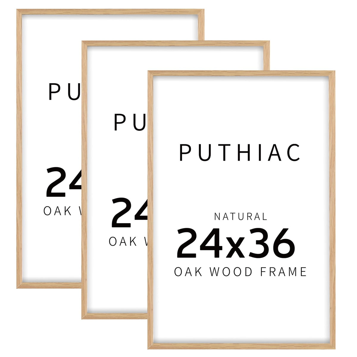 puthiac 11x14 Solid Oak Wood Picture Frame, Natural Oak, 1 Pack