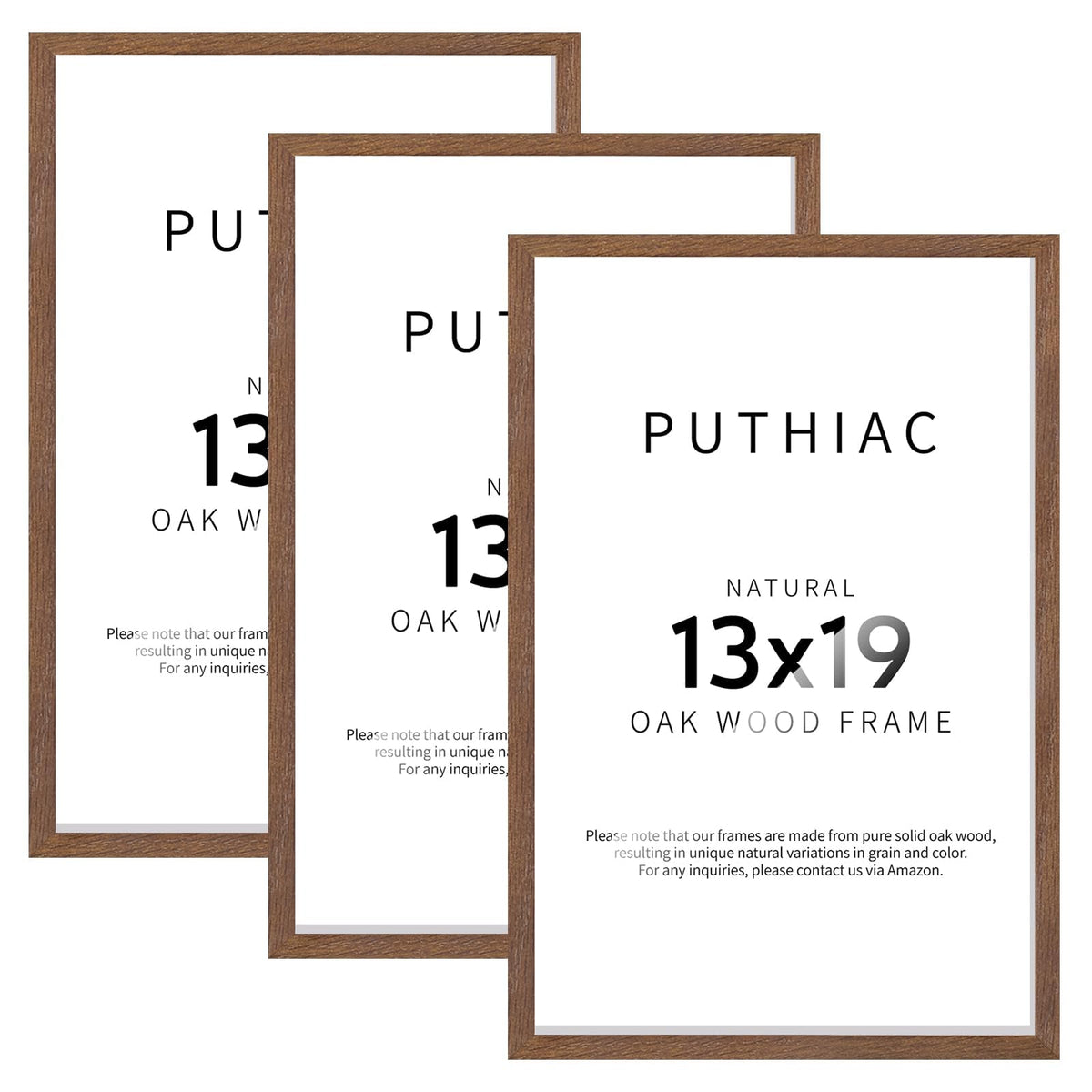 puthiac 11x14 Solid Oak Wood Picture Frame, Natural Oak, 1 Pack
