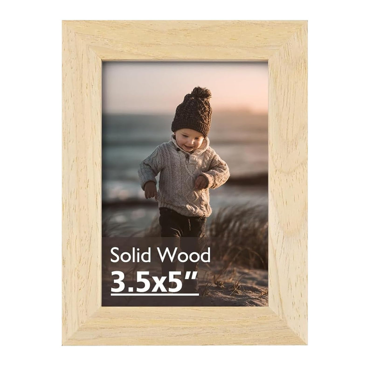 KINLINK 11x14 Picture Frame Natural, Solid Wood Frame 11x14 with Acrylic Plexiglass for Pictures 5x7/8x10 With Mat,Tabletop and Wall Display, 11 x 14 Picture Frame Set of 1