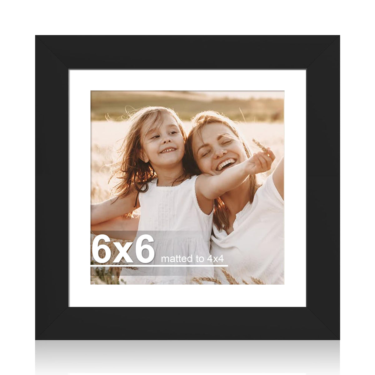 Hongkee 4x6 Picture Frame with Real Glass Wood Frame, 1 Pack (Mat 3.5x5)