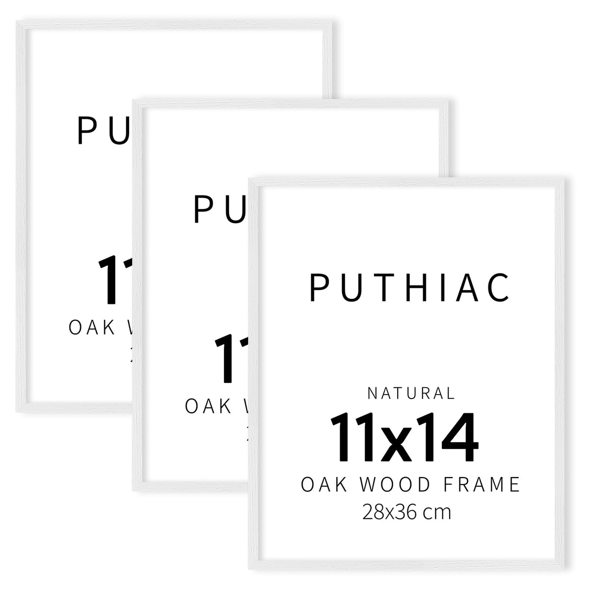 puthiac 11x14 Solid Oak Wood Picture Frame, Natural Oak, 1 Pack