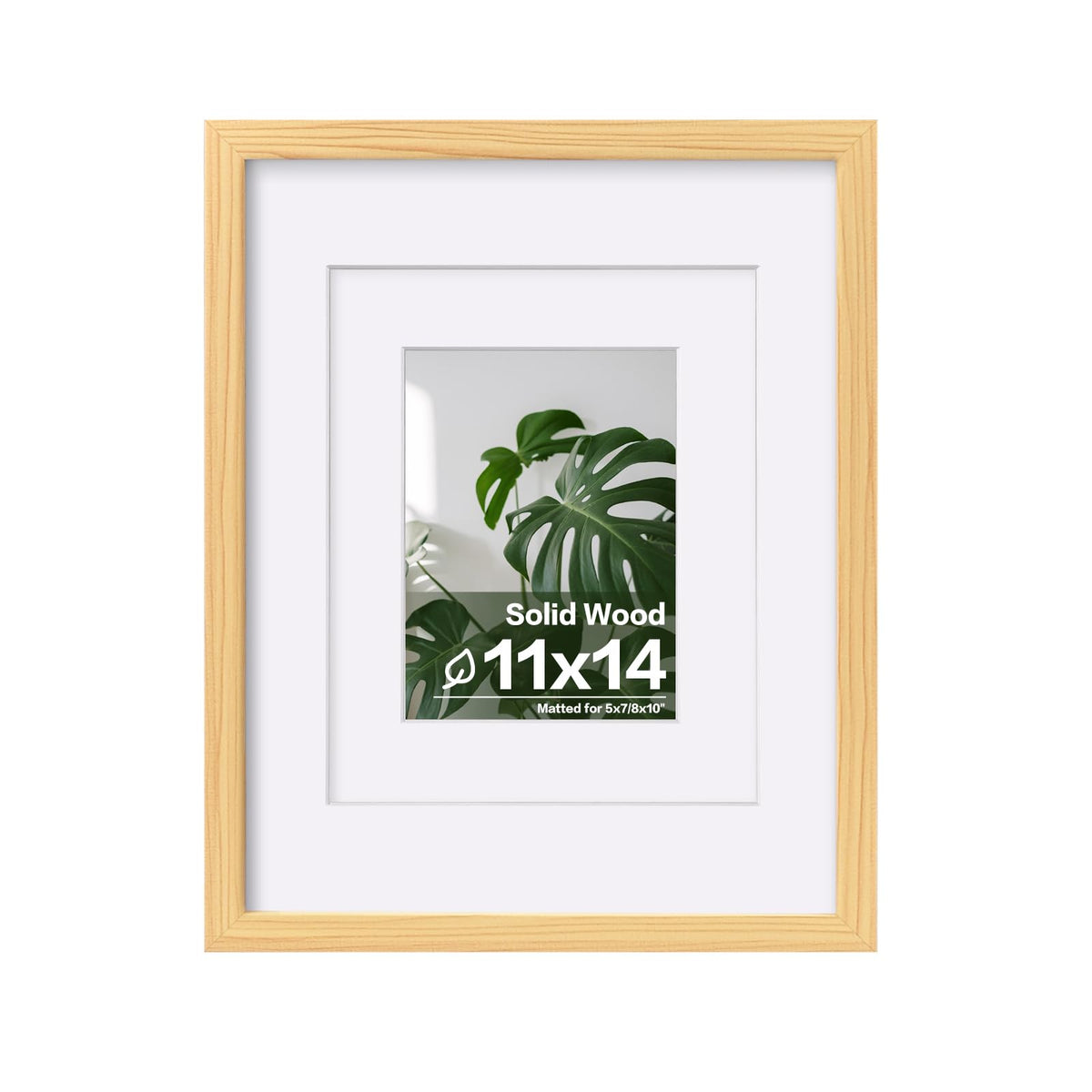 Egofine 11x14 Picture Frame Made of Solid Wood Covered by Plexiglass, Display Pictures 5x7/8x10 with Mat or 11x14 Without Mat for Table Top Display and Wall Mounting Photo Frame, Navy Blue