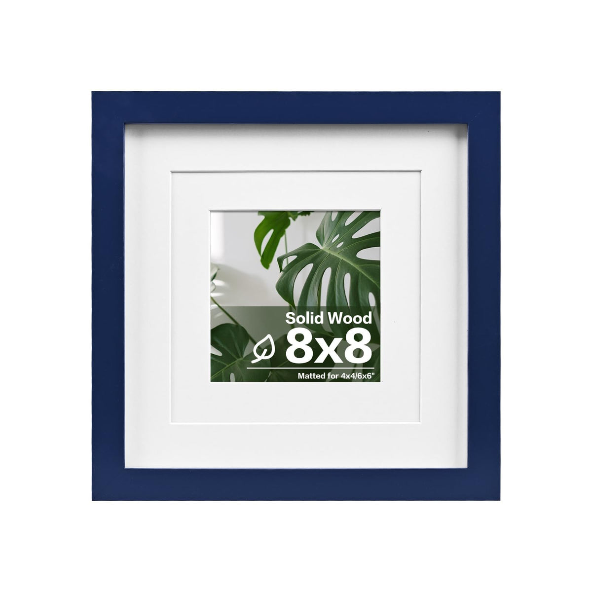 Egofine 11x14 Picture Frame Made of Solid Wood Covered by Plexiglass, Display Pictures 5x7/8x10 with Mat or 11x14 Without Mat for Table Top Display and Wall Mounting Photo Frame, Navy Blue