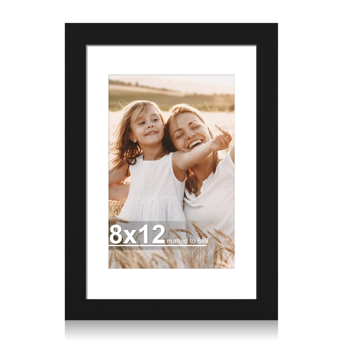 Hongkee 4x6 Picture Frame with Real Glass Wood Frame, 1 Pack (Mat 3.5x5)