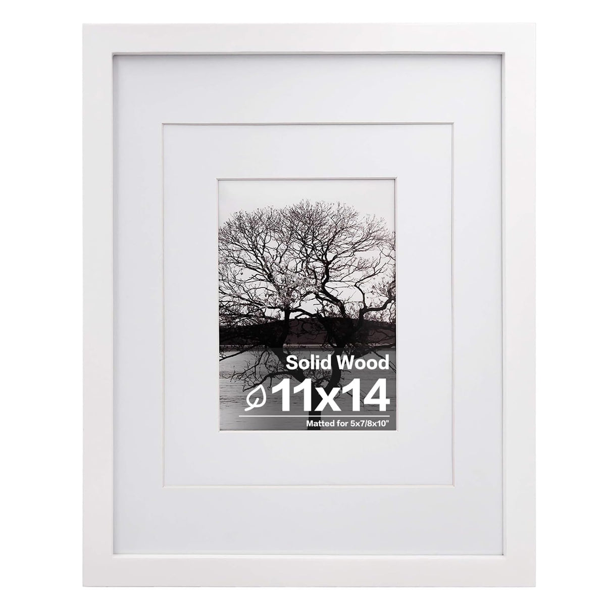 Egofine 11x14 Picture Frame Made of Solid Wood Covered by Plexiglass, Display Pictures 5x7/8x10 with Mat or 11x14 Without Mat for Table Top Display and Wall Mounting Photo Frame, Navy Blue