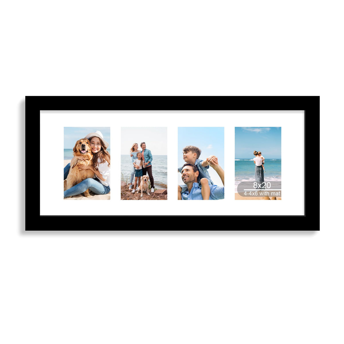 Hongkee 4x6 Picture Frame with Real Glass Wood Frame, 1 Pack (Mat 3.5x5)