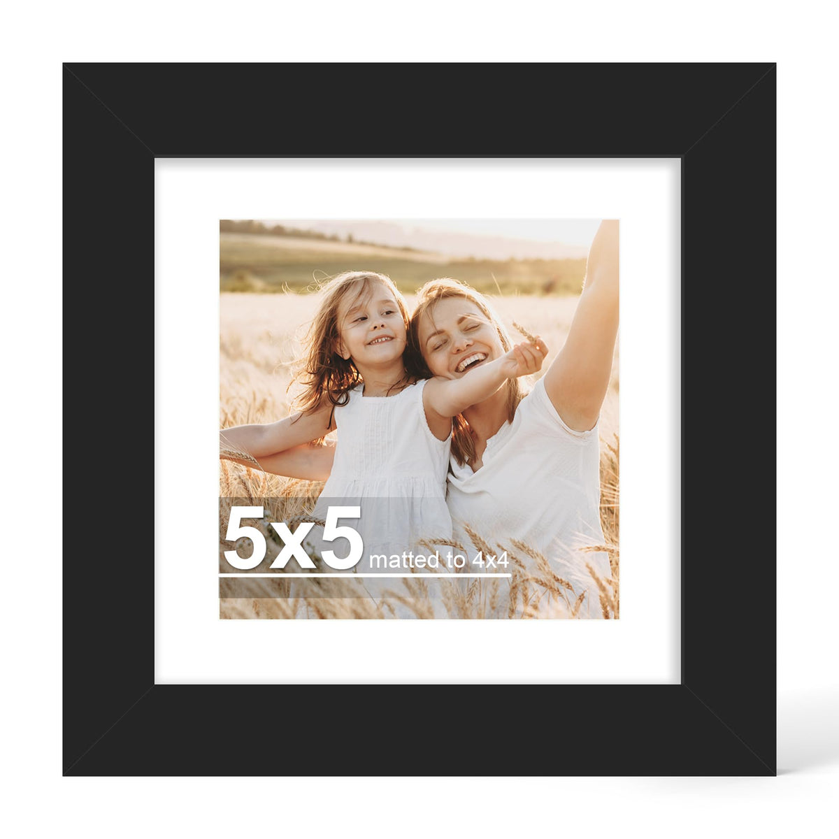 Hongkee 4x6 Picture Frame with Real Glass Wood Frame, 1 Pack (Mat 3.5x5)