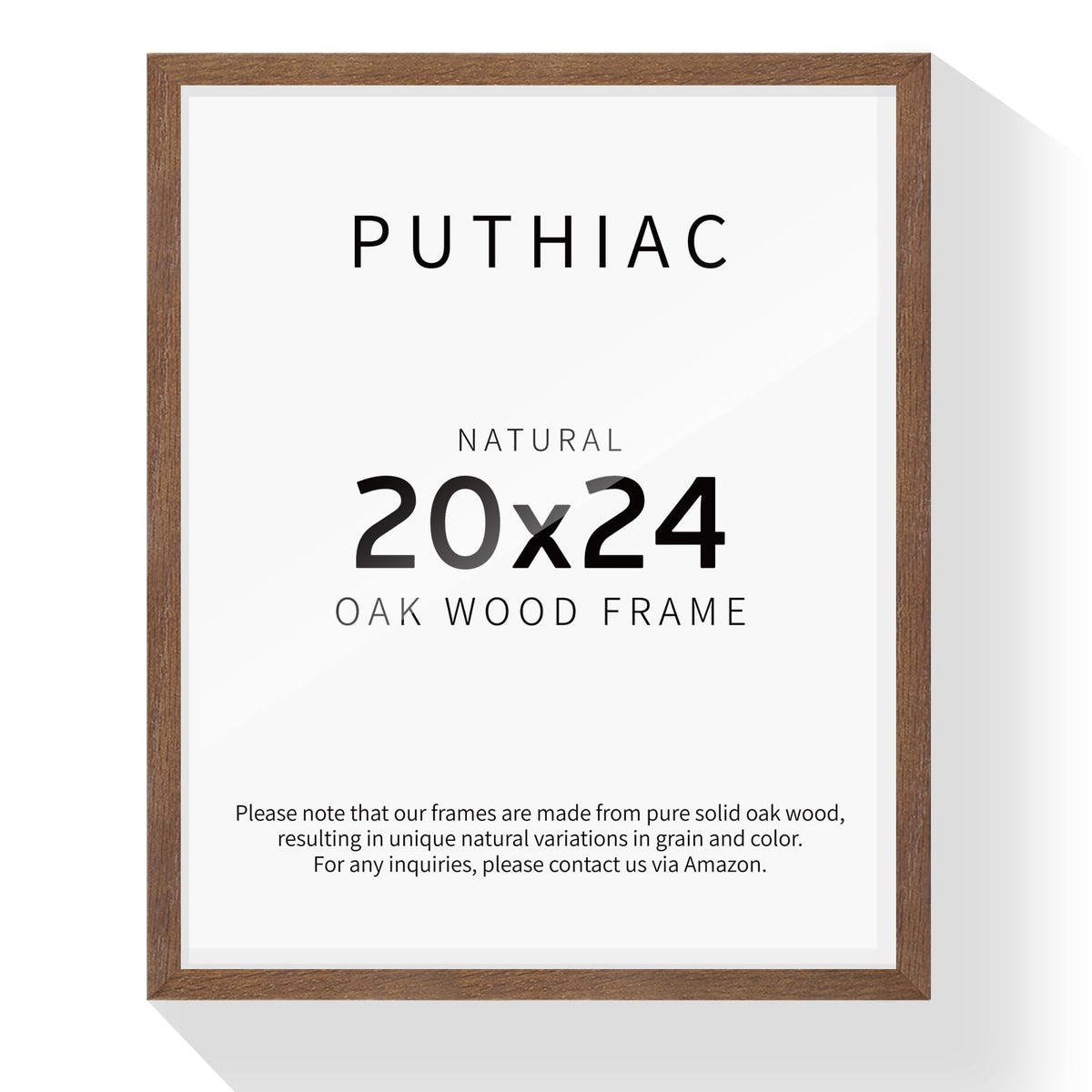 puthiac 11x14 Solid Oak Wood Picture Frame, Natural Oak, 1 Pack