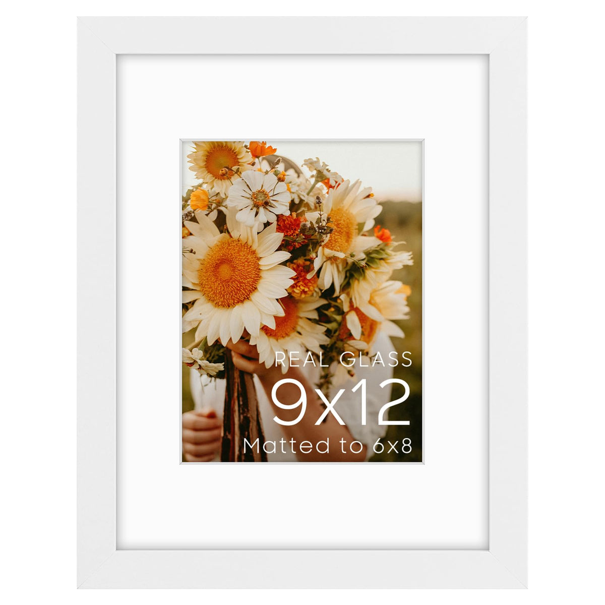 Golden State Art 8x10 Blue Picture Frame Mat for 5x7 Real Glass