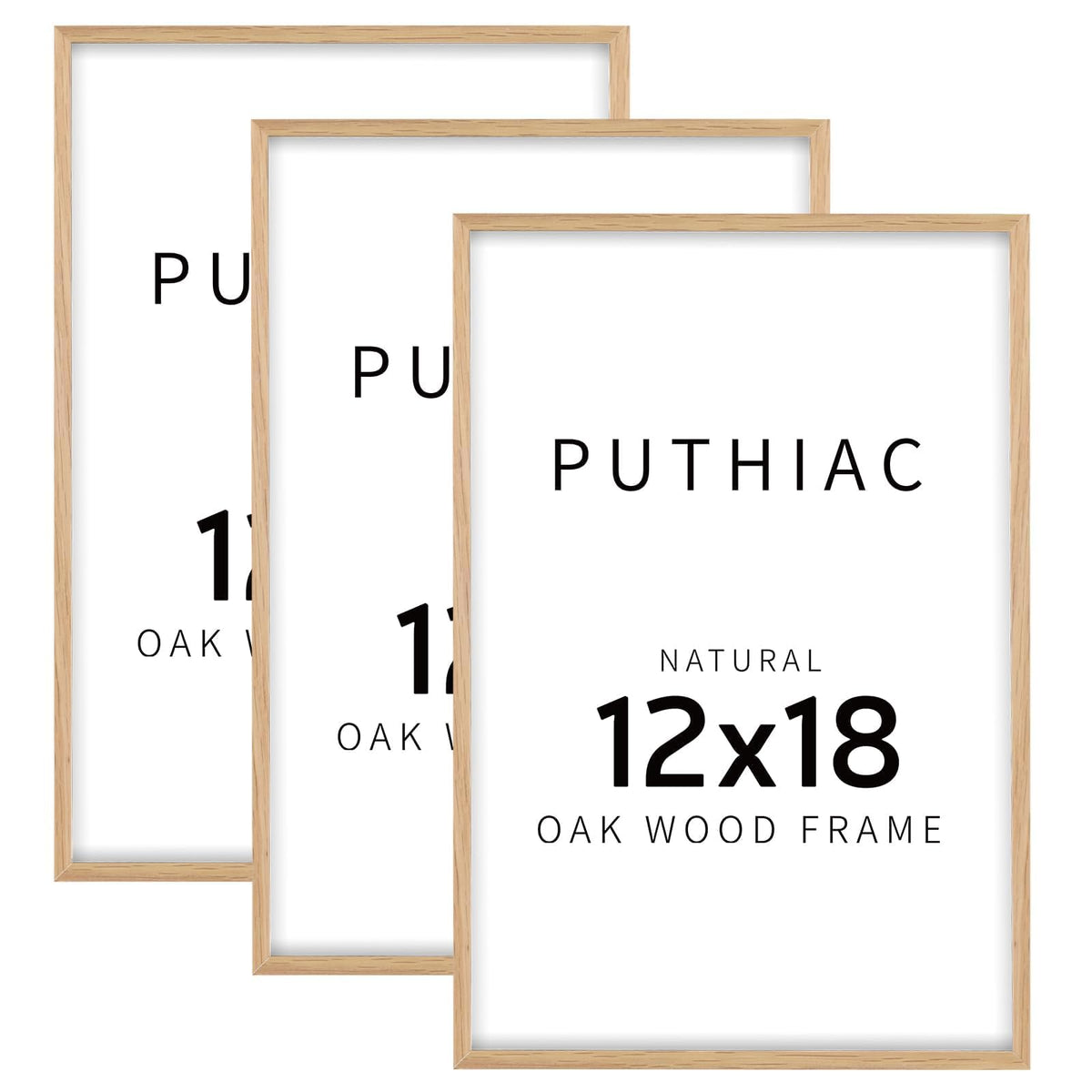 puthiac 11x14 Solid Oak Wood Picture Frame, Natural Oak, 1 Pack