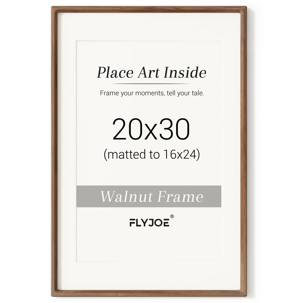 Picture Frame, USA-Sourced Hardwood Photo Frame, Walnut, 5x7