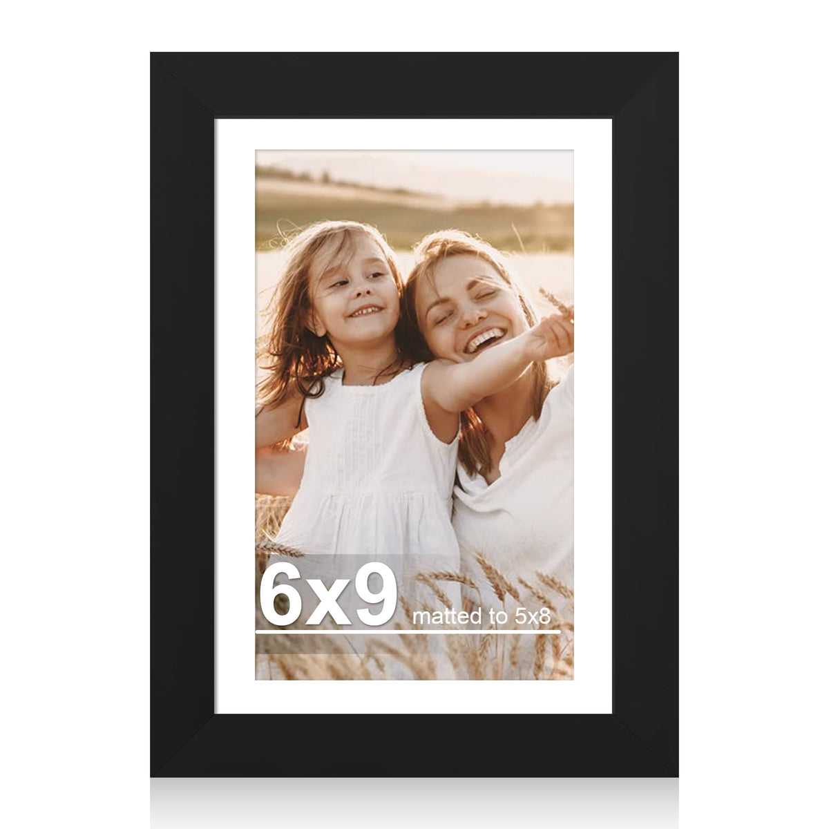 Hongkee 4x6 Picture Frame with Real Glass Wood Frame, 1 Pack (Mat 3.5x5)