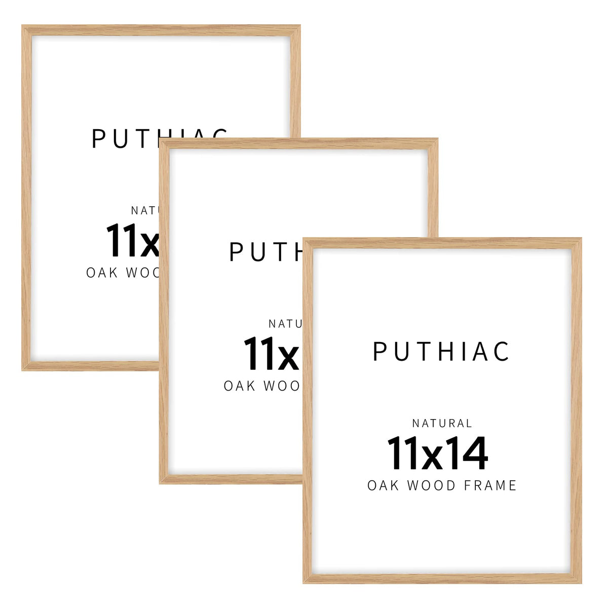 puthiac 11x14 Solid Oak Wood Picture Frame, Natural Oak, 1 Pack