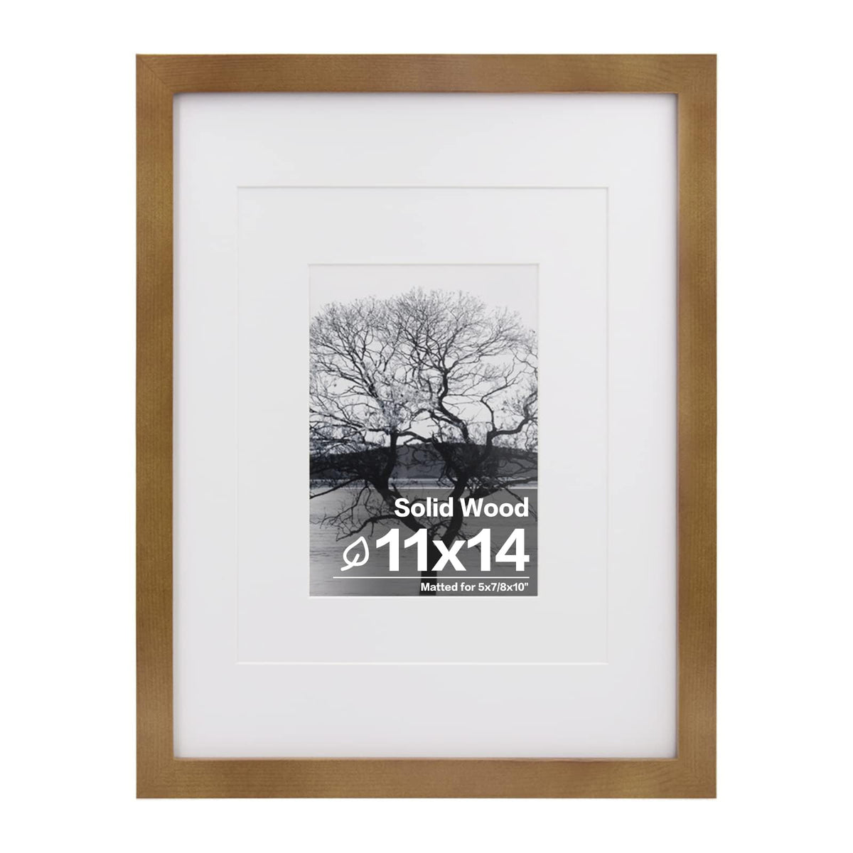 Egofine 11x14 Picture Frame Made of Solid Wood Covered by Plexiglass, Display Pictures 5x7/8x10 with Mat or 11x14 Without Mat for Table Top Display and Wall Mounting Photo Frame, Navy Blue