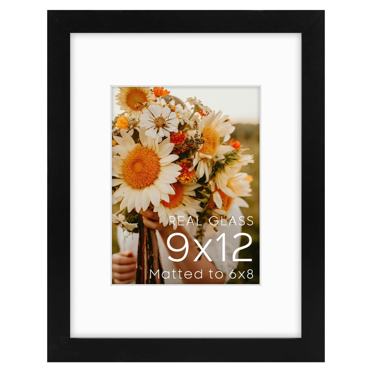 Golden State Art 8x10 Blue Picture Frame Mat for 5x7 Real Glass