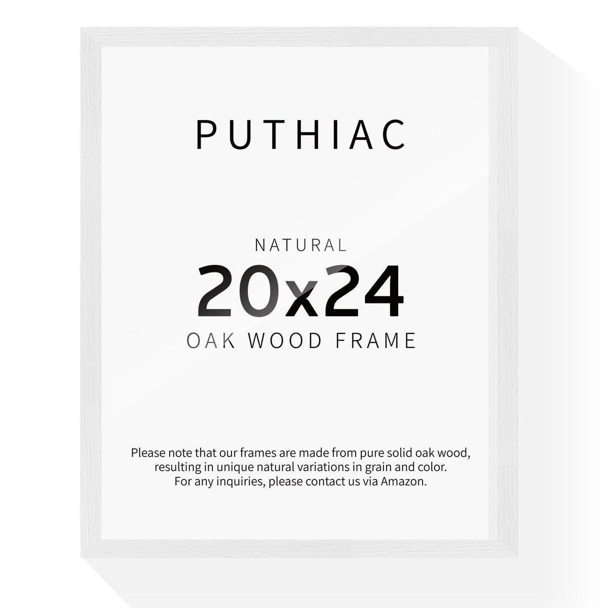 puthiac 11x14 Solid Oak Wood Picture Frame, Natural Oak, 1 Pack