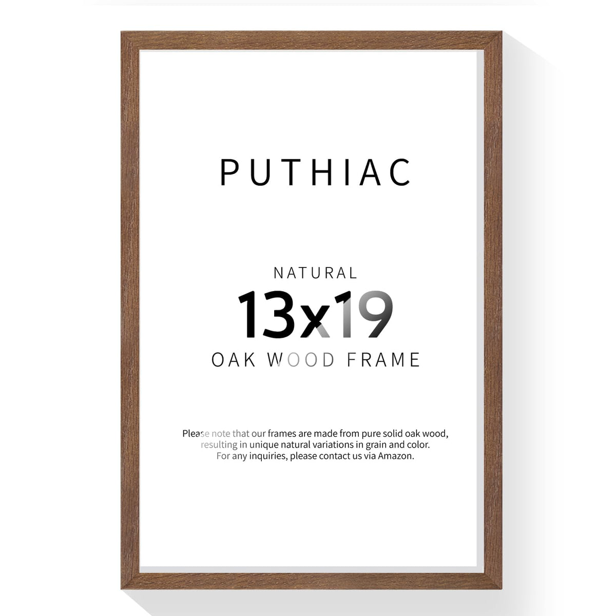 puthiac 11x14 Solid Oak Wood Picture Frame, Natural Oak, 1 Pack