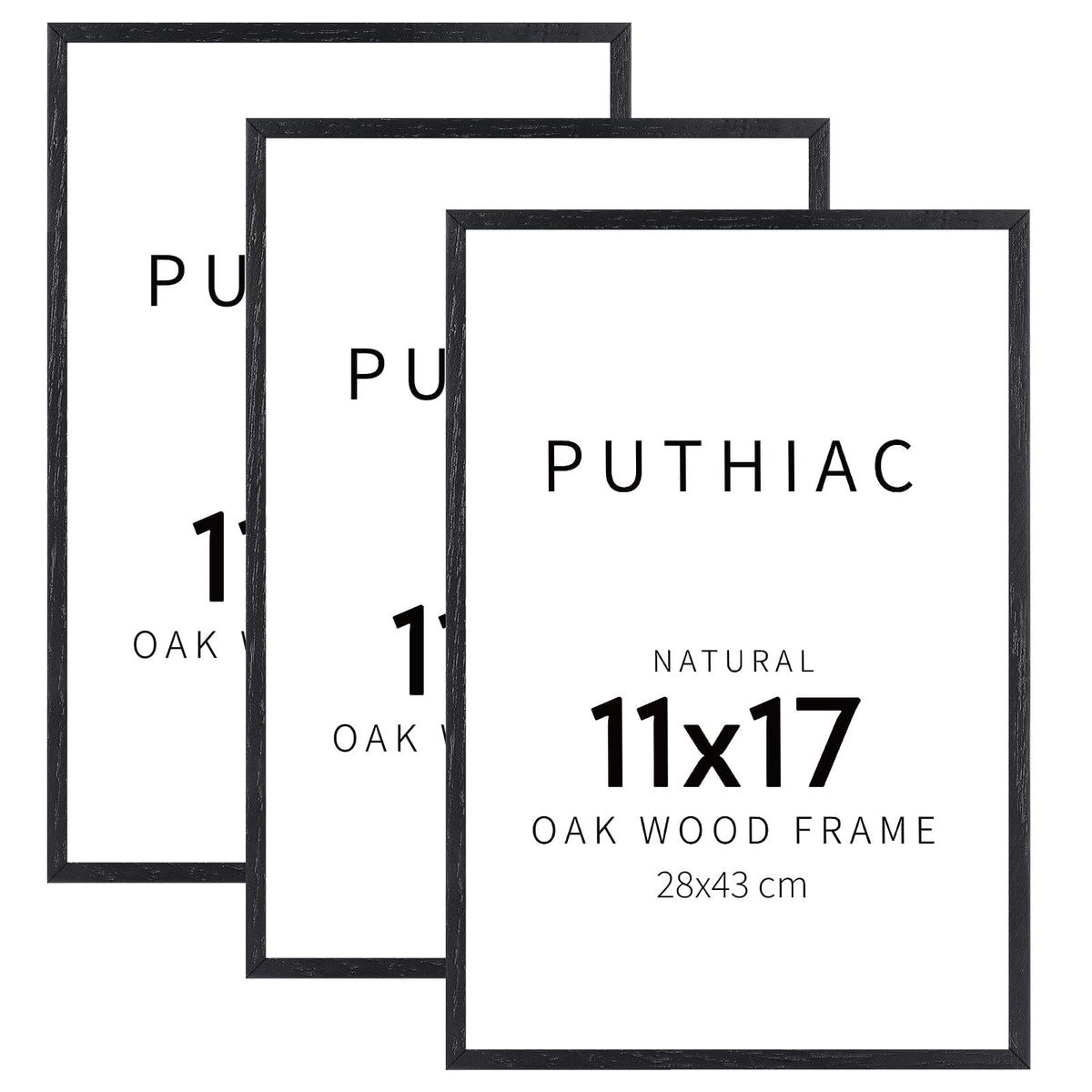 puthiac 11x14 Solid Oak Wood Picture Frame, Natural Oak, 1 Pack