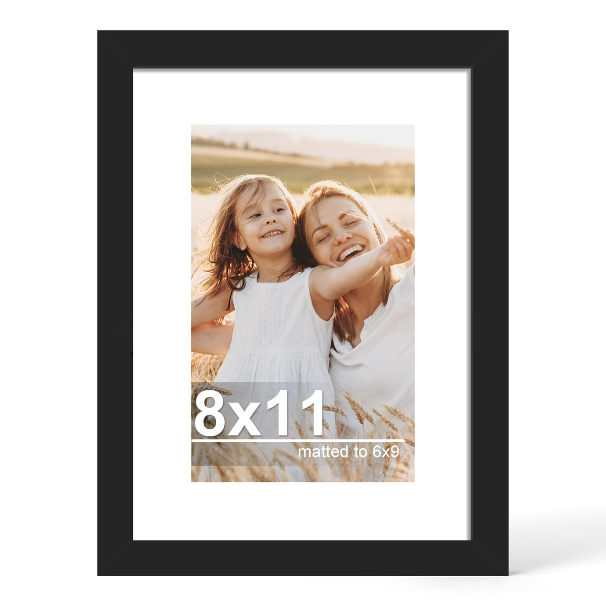 Hongkee 4x6 Picture Frame with Real Glass Wood Frame, 1 Pack (Mat 3.5x5)