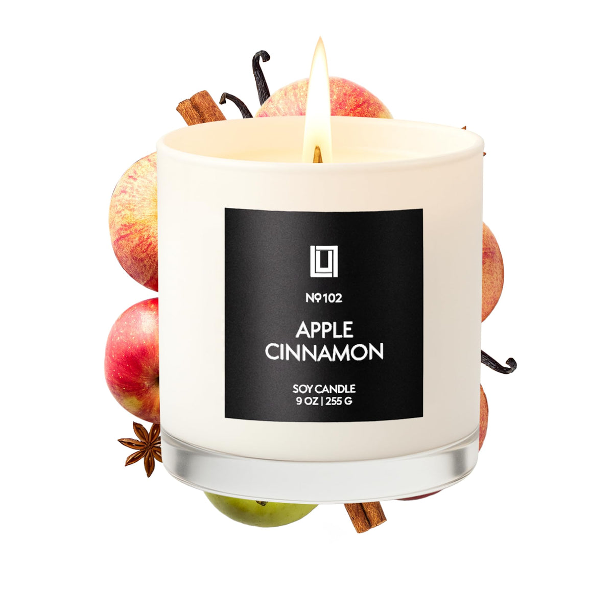 Lulu Candles Jasmine, Oud & Sandalwood Scented Soy Blend Jar Candle, 9 Oz.