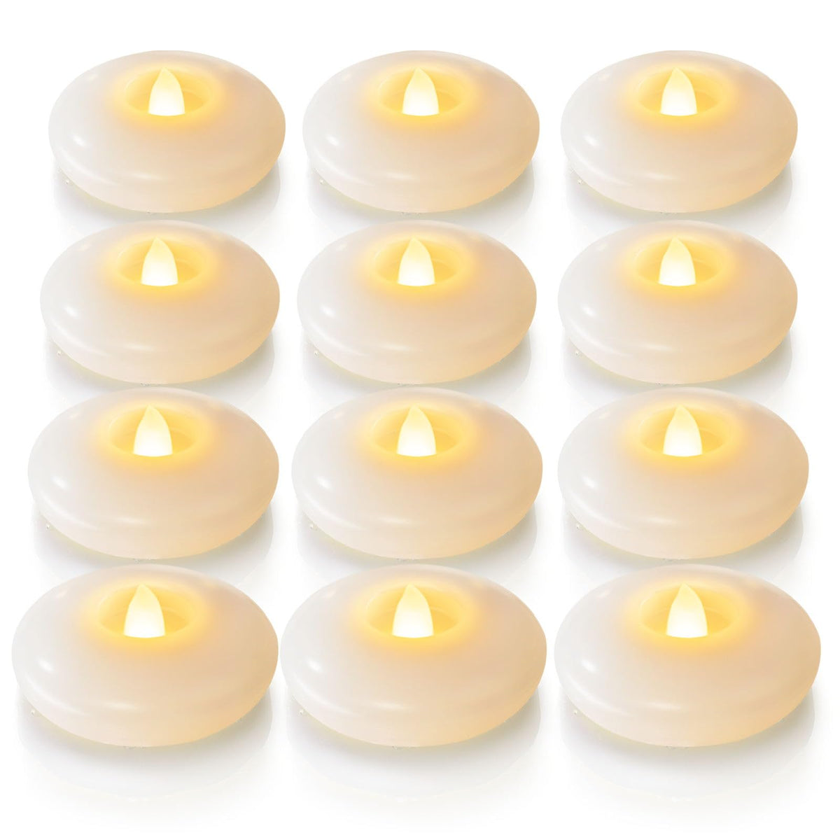 Homemory 24Pack 3" White Flameless Floating LED Candle, Waterproof Tealight