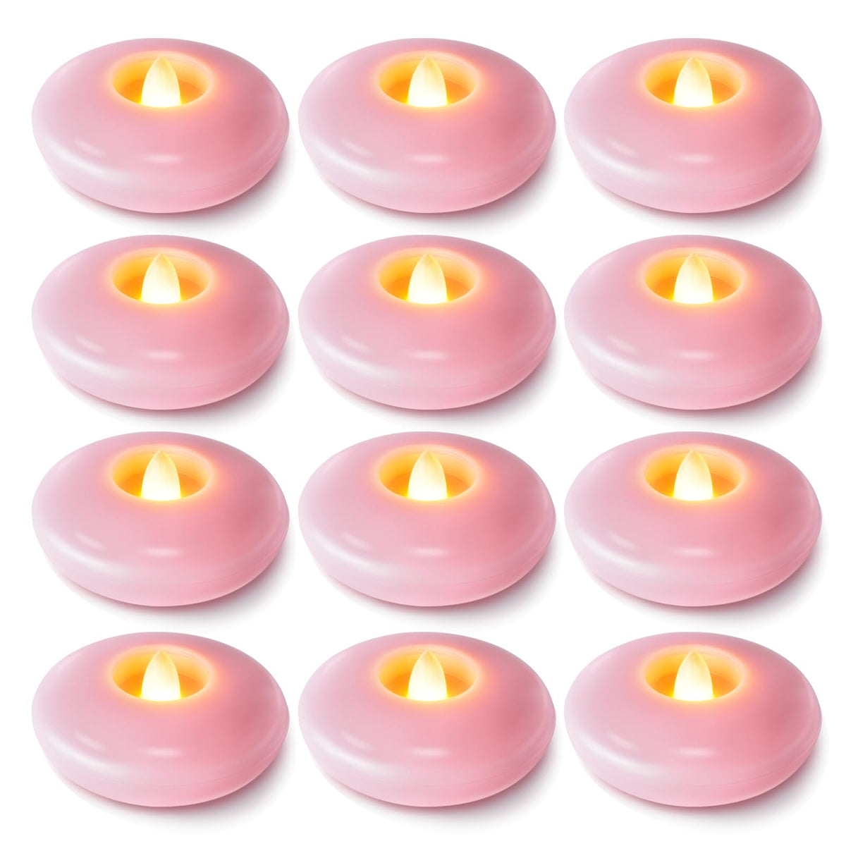 Homemory 24Pack 3" White Flameless Floating LED Candle, Waterproof Tealight
