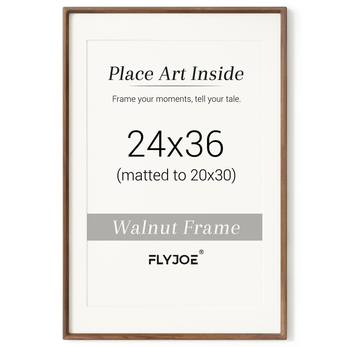 Picture Frame, USA-Sourced Hardwood Photo Frame, Walnut, 5x7