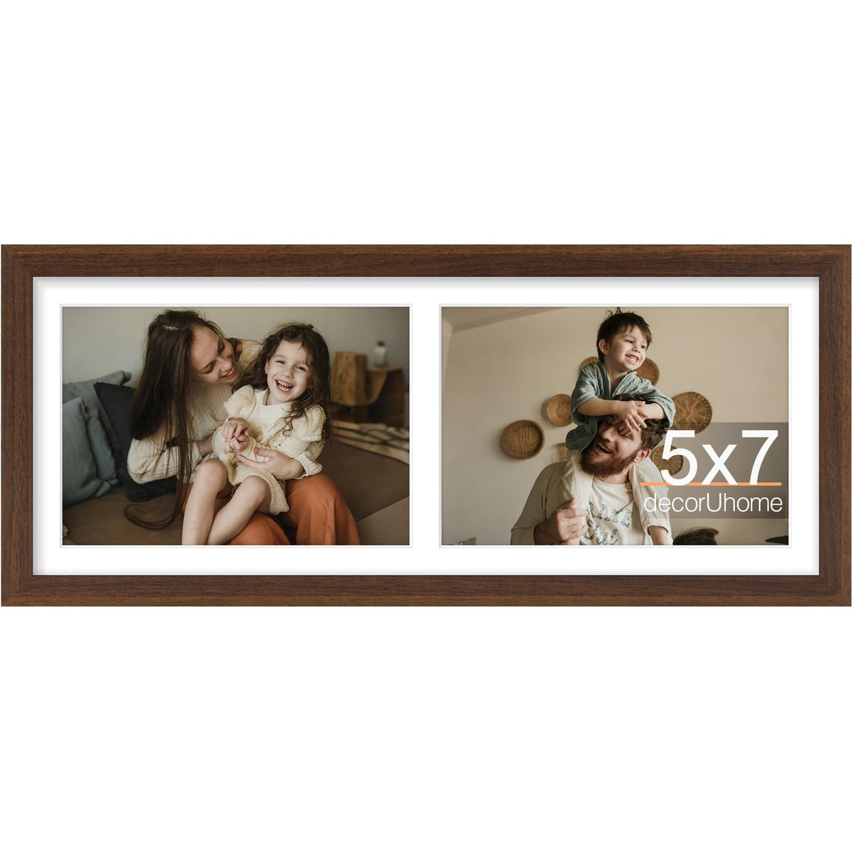 decorUhome 4 5x7 Picture frames Collage Wall Decor with Mat, Black