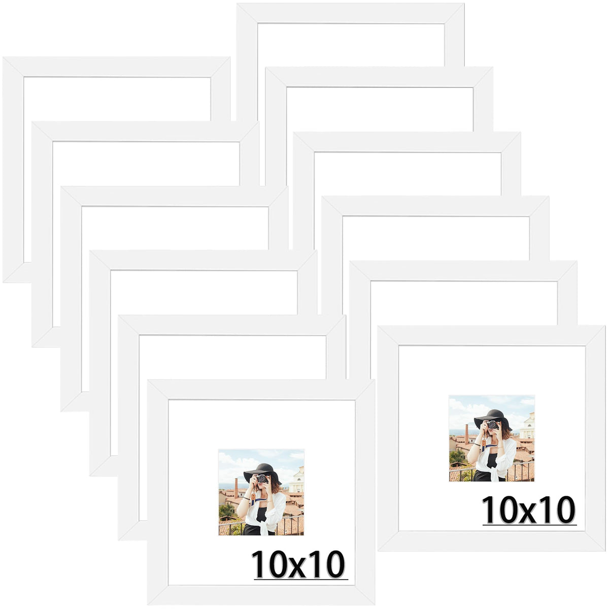 Picrit 12x16 Picture Frame Set of 12, Modern Gallery Wall Frames, Black