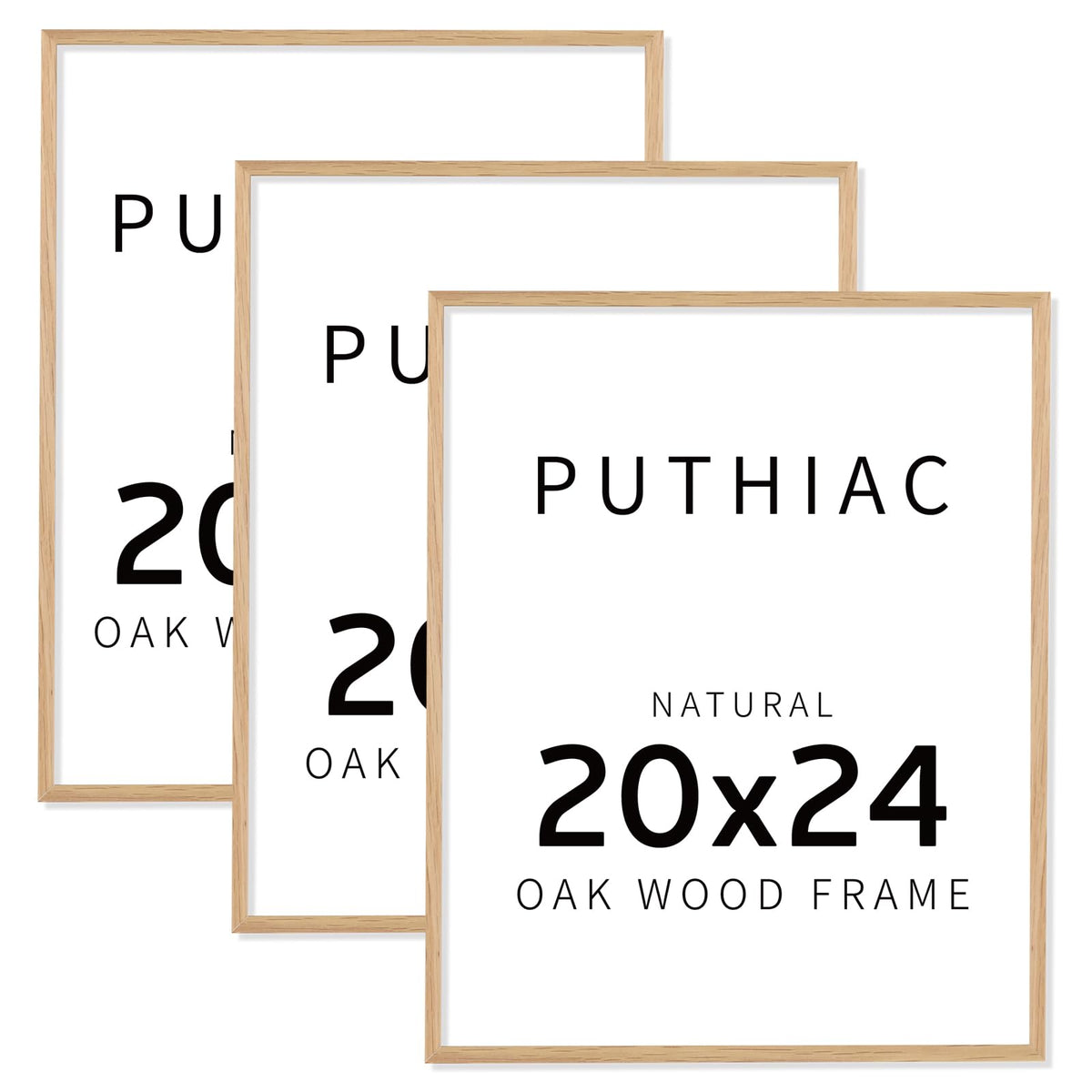 puthiac 11x14 Solid Oak Wood Picture Frame, Natural Oak, 1 Pack