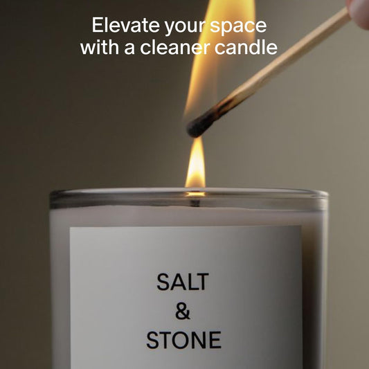 Salt & Stone Coconut & Soy Blend Scented Candle, Santal & Vetiver 8.5 oz