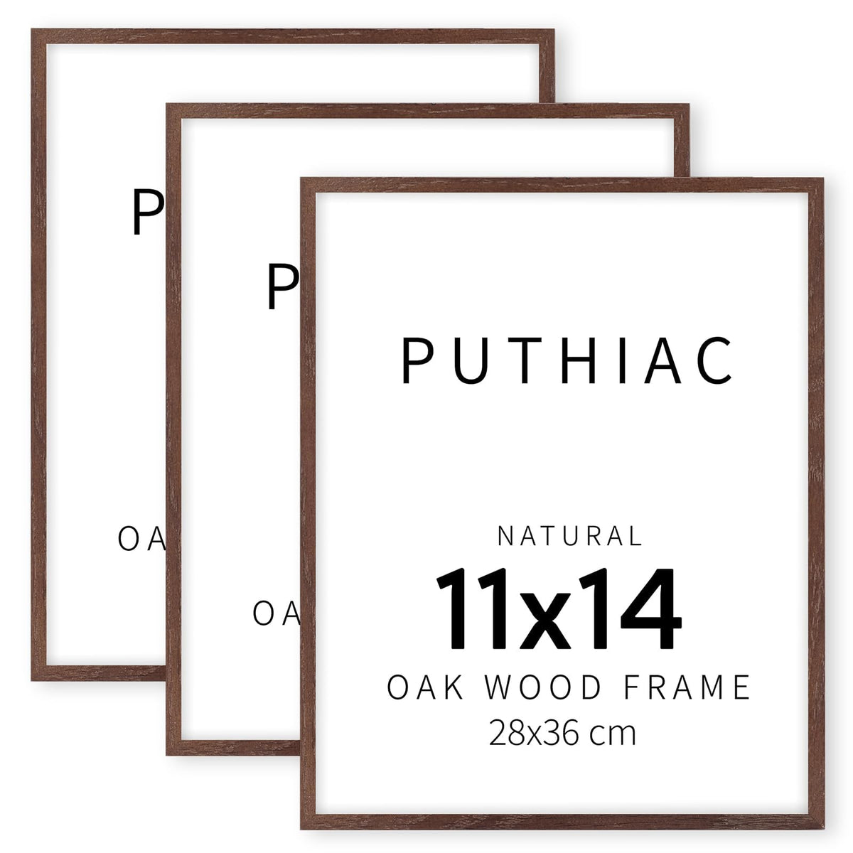 puthiac 11x14 Solid Oak Wood Picture Frame, Natural Oak, 1 Pack