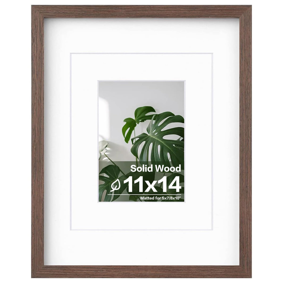 Egofine 11x14 Picture Frame Made of Solid Wood Covered by Plexiglass, Display Pictures 5x7/8x10 with Mat or 11x14 Without Mat for Table Top Display and Wall Mounting Photo Frame, Navy Blue