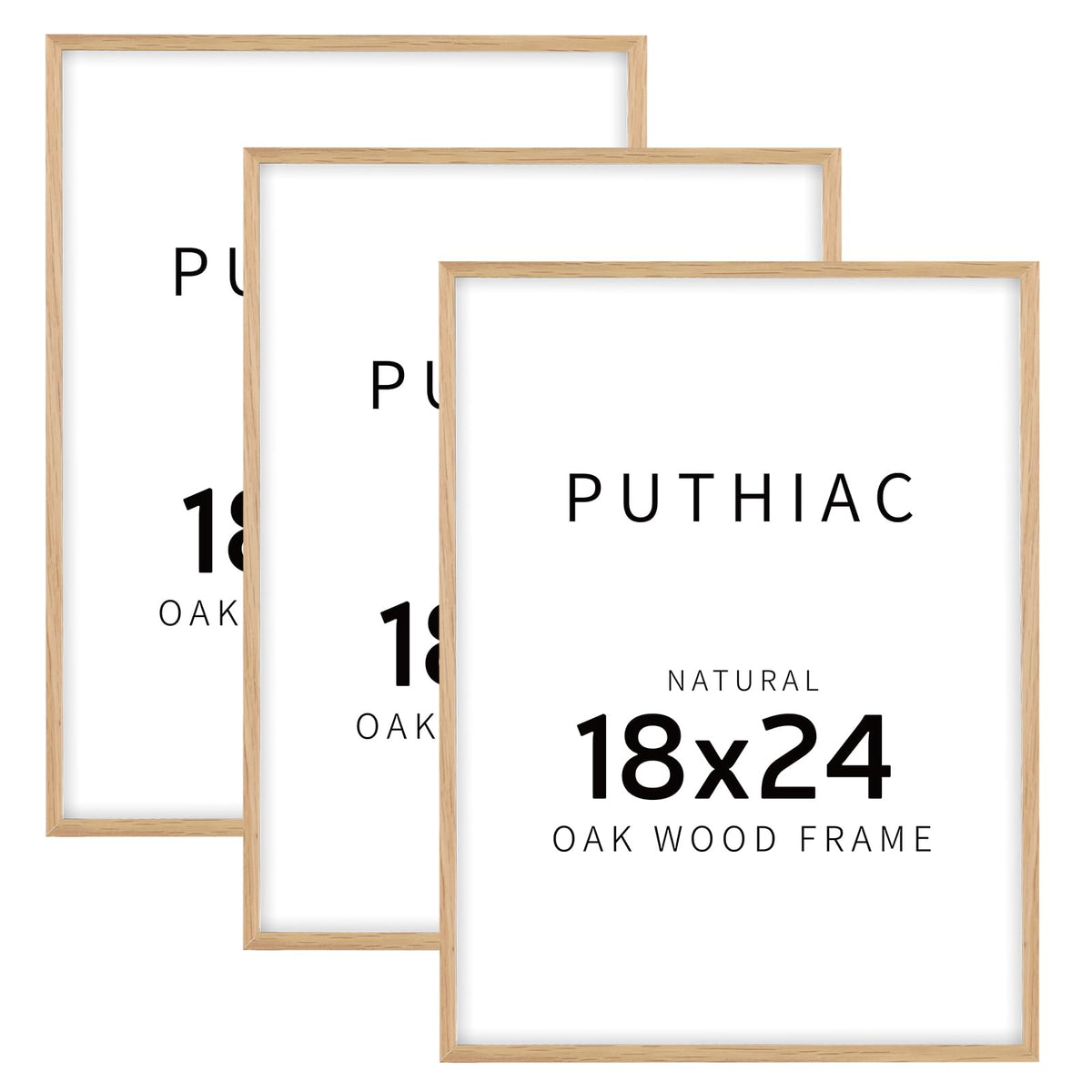 puthiac 11x14 Solid Oak Wood Picture Frame, Natural Oak, 1 Pack