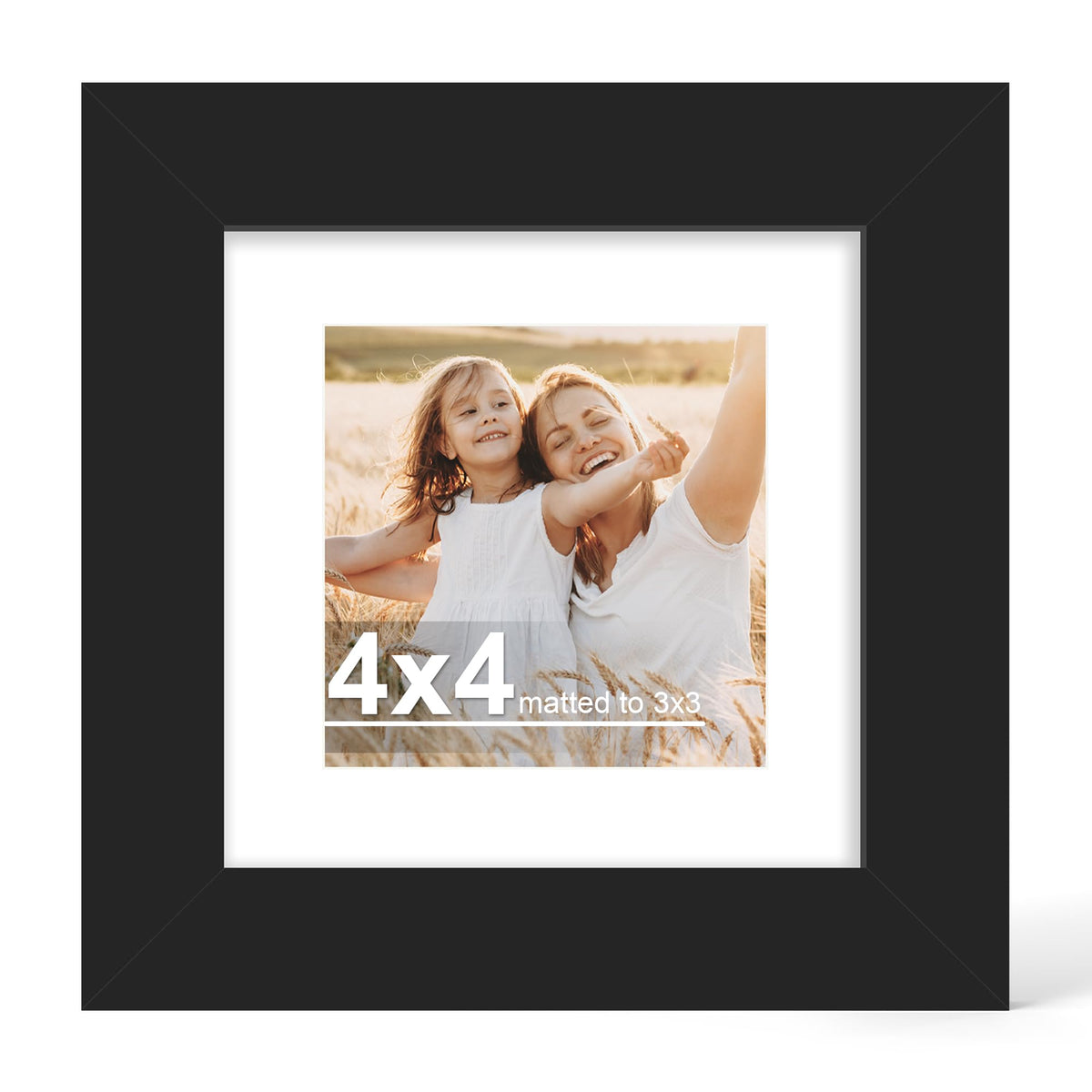 Hongkee 4x6 Picture Frame with Real Glass Wood Frame, 1 Pack (Mat 3.5x5)