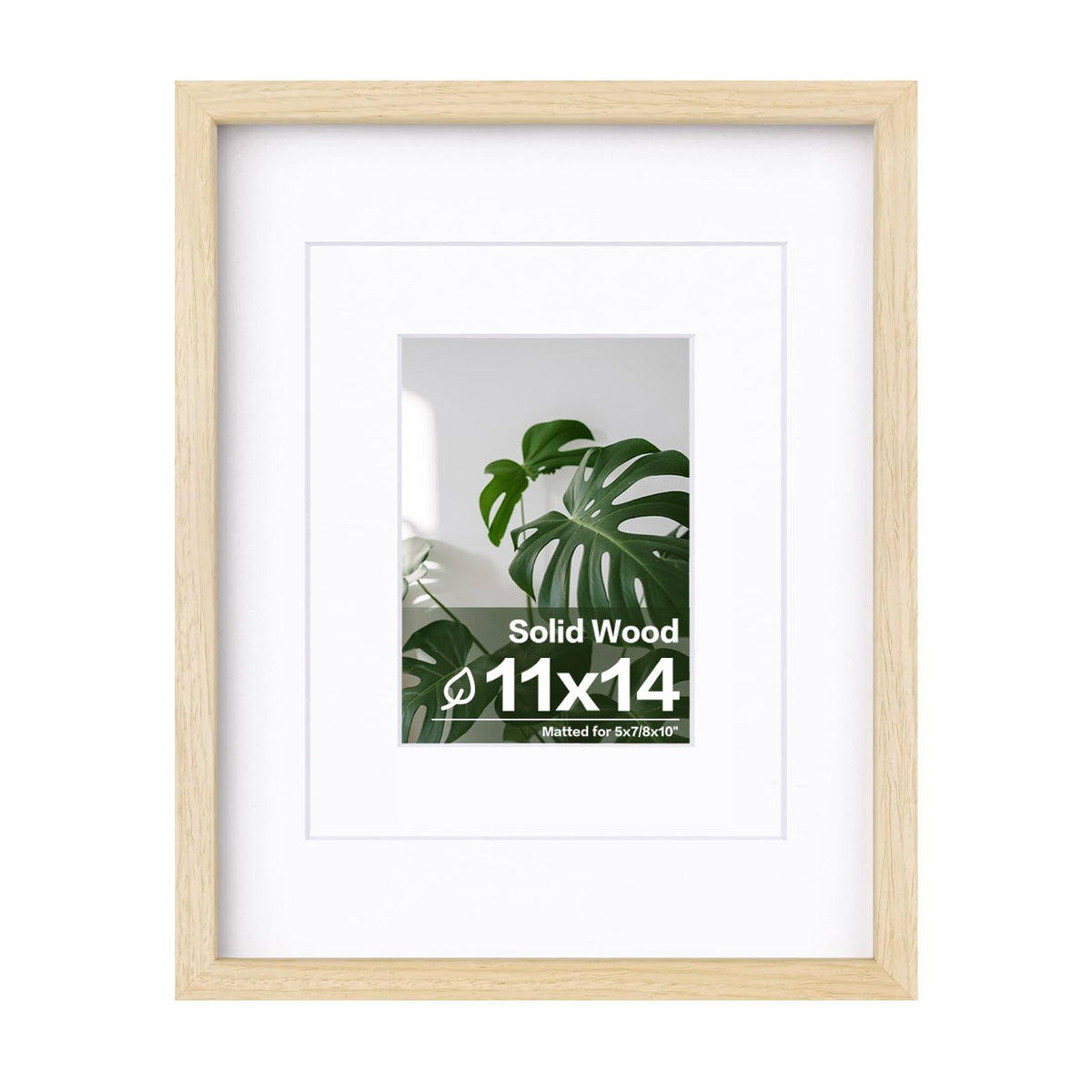 Egofine 11x14 Picture Frame Made of Solid Wood Covered by Plexiglass, Display Pictures 5x7/8x10 with Mat or 11x14 Without Mat for Table Top Display and Wall Mounting Photo Frame, Navy Blue