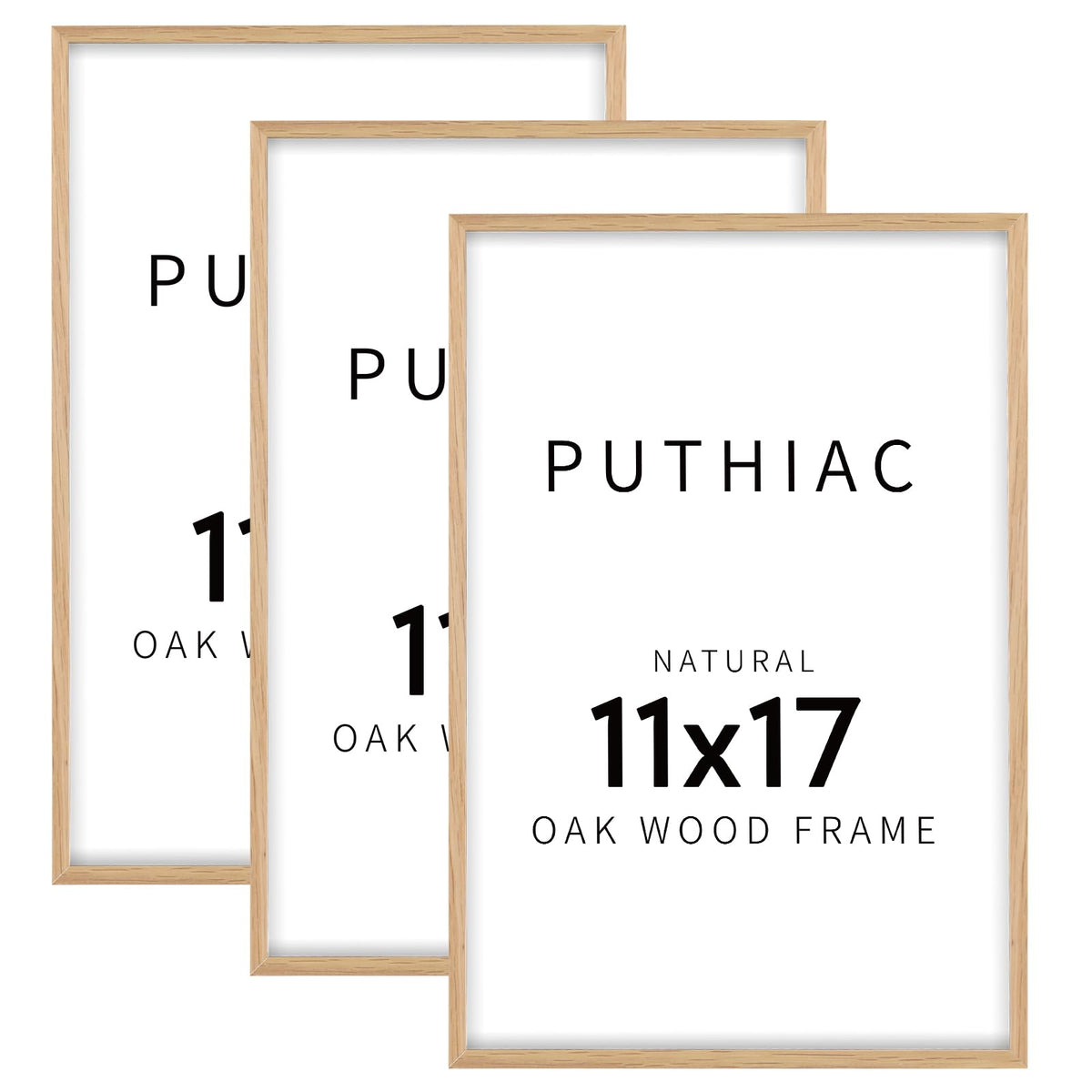 puthiac 11x14 Solid Oak Wood Picture Frame, Natural Oak, 1 Pack