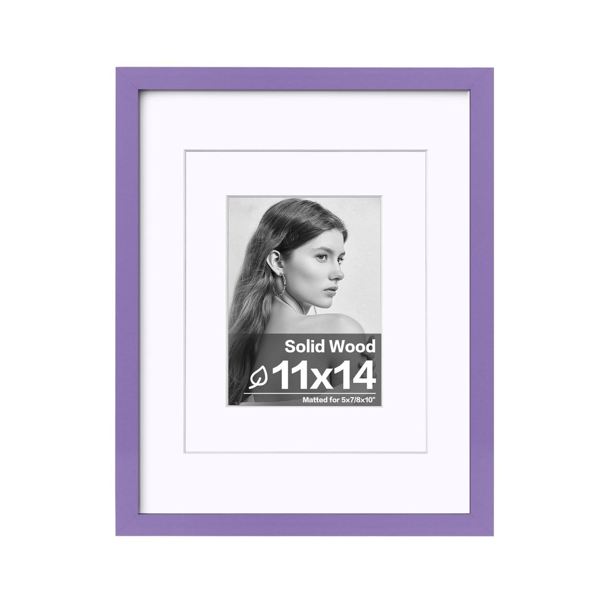 Egofine 11x14 Picture Frame Made of Solid Wood Covered by Plexiglass, Display Pictures 5x7/8x10 with Mat or 11x14 Without Mat for Table Top Display and Wall Mounting Photo Frame, Navy Blue