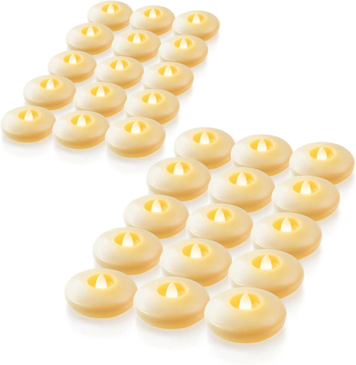 Homemory 24Pack 3" White Flameless Floating LED Candle, Waterproof Tealight