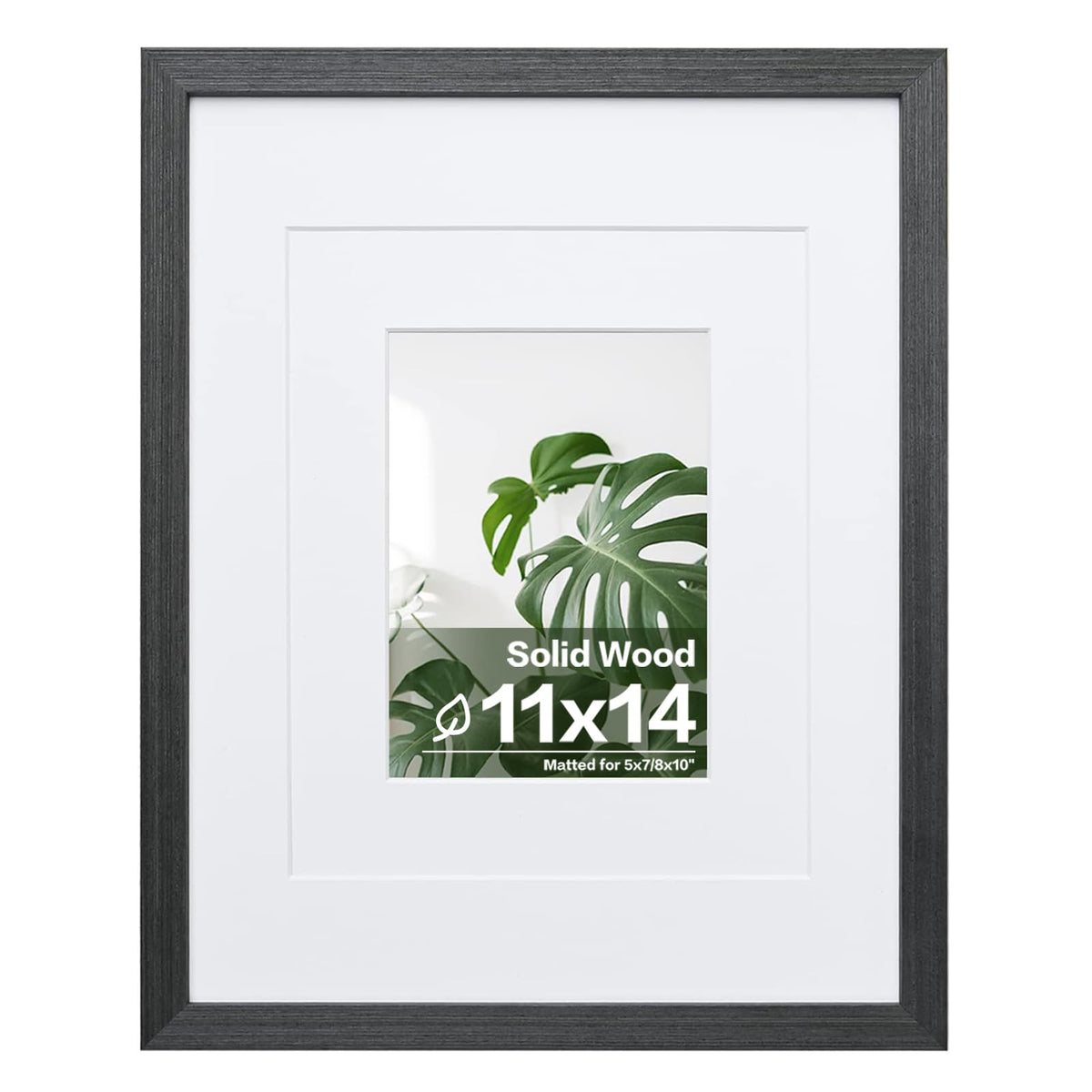 Egofine 11x14 Picture Frame Made of Solid Wood Covered by Plexiglass, Display Pictures 5x7/8x10 with Mat or 11x14 Without Mat for Table Top Display and Wall Mounting Photo Frame, Navy Blue